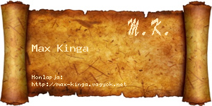 Max Kinga névjegykártya